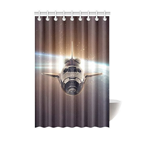 CTIGERS Fashion Shower Curtain for Kids Space Ship Polyester Fabric Bathroom Decoration 48 x 72 Inch