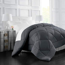 Load image into Gallery viewer, Italian Luxury Goose Down Alternative Comforter - All Season - 2100 Series Hotel Collection - Luxury Hypoallergenic Comforter - Full/Queen - Gray
