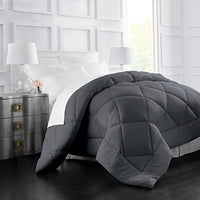 Italian Luxury Goose Down Alternative Comforter - All Season - 2100 Series Hotel Collection - Luxury Hypoallergenic Comforter - Full/Queen - Gray