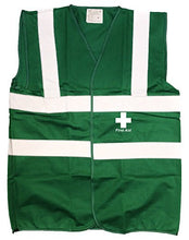 Load image into Gallery viewer, First Aid Cross, Printed Hi-Vis Vest Waistcoat - Paramedic Green/White L
