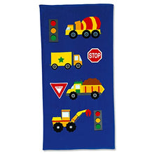 Load image into Gallery viewer, Lillian Vernon Personalized Beach and Bath Towel for Boys - Trucks Design, Extra-Large, 100% Cotton, Custom Embroidered, 30 inch x 60 inch
