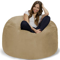 Chill Sack Bean Bag Chair: Giant 4' Memory Foam Furniture Bean Bag - Big Sofa with Soft Micro Fiber Cover - Camel