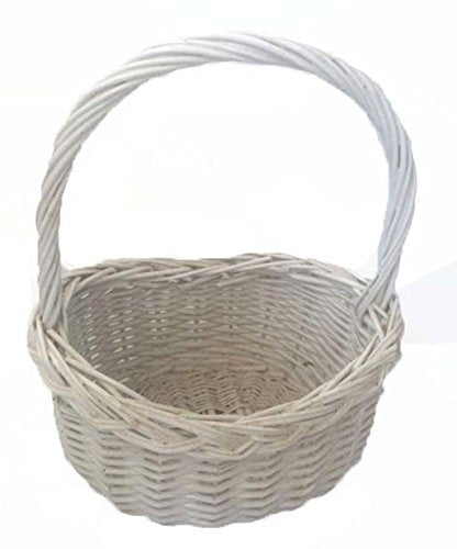 TopherTrading TOPOT 60PC White Painted Willow Baskets with Handles Wholesale lot