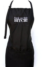 Load image into Gallery viewer, Black Embroidered Apron&quot;Suck on This Bitch&quot;
