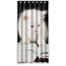 Load image into Gallery viewer, Fashion Design Waterproof Polyester Fabric Bathroom Shower Curtain Standard Size 36(w)x72(h) with Shower Rings cute pets theme- Cat Reading
