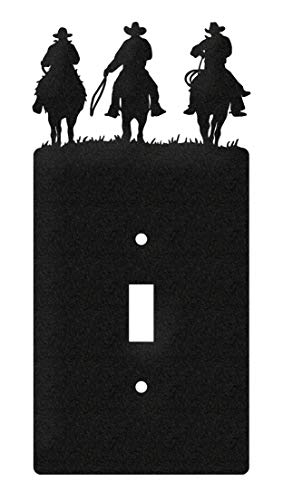 SWEN Products Three Cowboys Wall Plate Cover (Single Switch, Black)