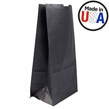 Load image into Gallery viewer, JAM PAPER 100% Recycled Snack/Lunch Bags - Large (6 x 11 x 3 3/4) - Black Kraft Grocery Bags - 25/Pack
