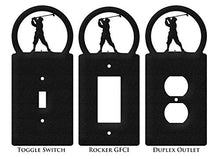 Load image into Gallery viewer, SWEN Products Golfer Male Wall Plate Cover (Single Outlet, Black)

