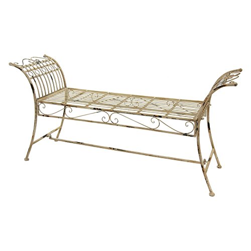 Oriental Furniture Rustic Garden Bench - Distressed White