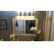 Load image into Gallery viewer, JINZO LED Bathroom Vanity Lighting Fixture Bathroom Lights-4 Lights with Champagne Bubble Cylinder Chrome Finish. (Chrome)
