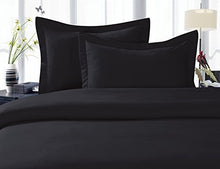 Load image into Gallery viewer, Elegance Linen 1500 Thread Count Wrinkle Resistant Ultra Soft Luxurious Egyptian Quality 3-Piece Duvet Cover Set, Full/Queen, Black
