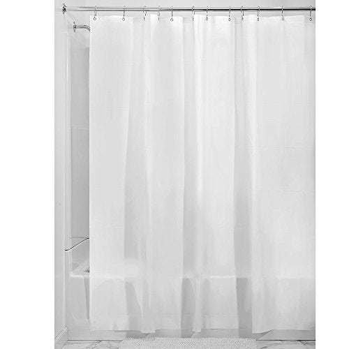 iDesign EVA Plastic Shower Curtain Liner, Mold and Mildew Resistant Plastic Shower Curtain for use Alone or With Fabric Curtain, 108 x 72 Inches, Frost