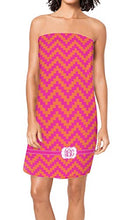 Load image into Gallery viewer, YouCustomizeIt Pink &amp; Orange Chevron Spa/Bath Wrap (Personalized)
