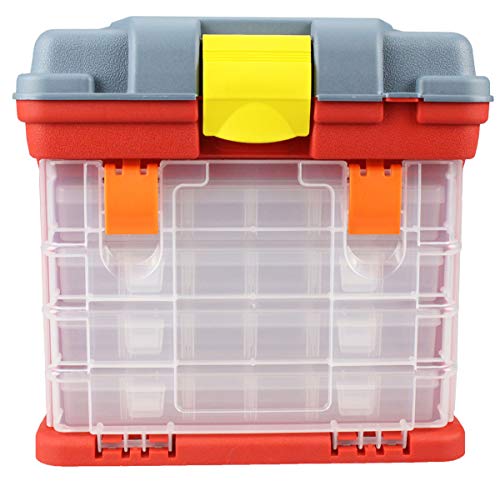 TOOL POD Heavy Duty Plastic Storage Box - 4 Divided Drawers