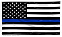 Pointview Flags Thin Blue Line American Flag - Thin Blue Line USA - Bright and Vivid Color, Double Stitched - Honoring Law Enforcement Officers - 3 x 5 ft with Grommets