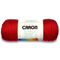 Caron Simply Soft Solids Yarn (4) Medium Gauge 100% Acrylic - 6 oz -   Harvest Red  -  Machine Wash & Dry