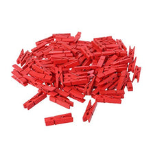Load image into Gallery viewer, Topxome 100pcs Mini Colored Spring Wood Clips Clothes Photo Paper Peg Pin Clothespin Craft Clips Party Decoration(Red)
