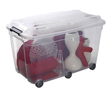Load image into Gallery viewer, Sundis 60 Litre Storage Box with Wheels for Bulky Items, Transparent

