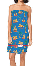 Load image into Gallery viewer, YouCustomizeIt Boats &amp; Palm Trees Spa/Bath Wrap (Personalized)
