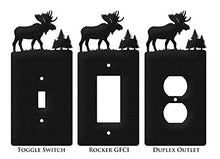 Load image into Gallery viewer, SWEN Products Moose Wall Plate Cover (Single Switch, Black)
