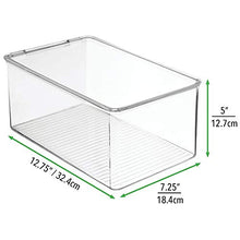 Load image into Gallery viewer, mDesign Closet Stackable Plastic Storage Box with Lid - Container for Organizing Mens and Womens Shoes, Booties, Pumps, Sandals, Wedges, Flats, Heels and Accessories - 5&quot; High - Clear

