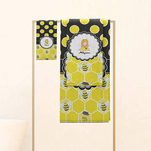 Load image into Gallery viewer, YouCustomizeIt Honeycomb, Bees &amp; Polka Dots Bath Towel (Personalized)
