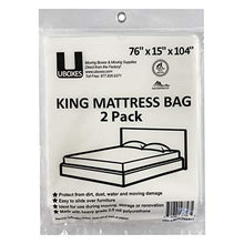 Load image into Gallery viewer, uBoxes King Mattress bags 2 Pack 76x15x104 Poly Bags Protective Moving Storage
