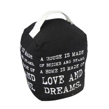 Load image into Gallery viewer, CE Home Vintage Quote Door Stop 20Cm Words Handle Home Gift Black
