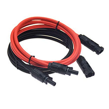 Load image into Gallery viewer, 1 Pair Black + Red 10AWG(6mm) Solar Panel Extension Cable Wire Connectors Solar Adaptor Cable with Female and Male Connectors (5 FT-2)
