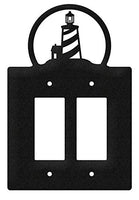 SWEN Products Lighthouse Wall Plate Cover (Double Rocker, Black)