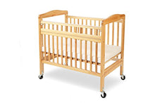 Load image into Gallery viewer, LA Baby Compact Non-Folding Wooden Window Crib with Safety Gate, Natural
