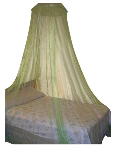OctoRose Round Hoop Bed Canopy Netting Mosquito Net Fit Crib, Twin, Full, Queen, King (Lime Green)