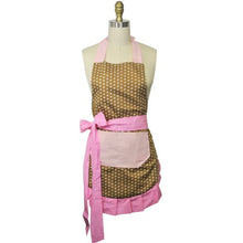 Load image into Gallery viewer, allydrew Pink &amp; Brown Polka Dots Apron
