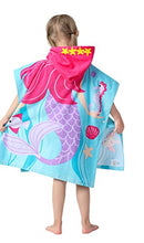 Load image into Gallery viewer, Athaelay Hooded Towel for Girls 1 to 5 Years Old Kids and Toddlers Cotton Ultra Soft, Super Absorbent, Extra Large 48&quot; x 24&quot;, Use for Bath/Pool/Beach Swim Cover ups, Mermaid Theme
