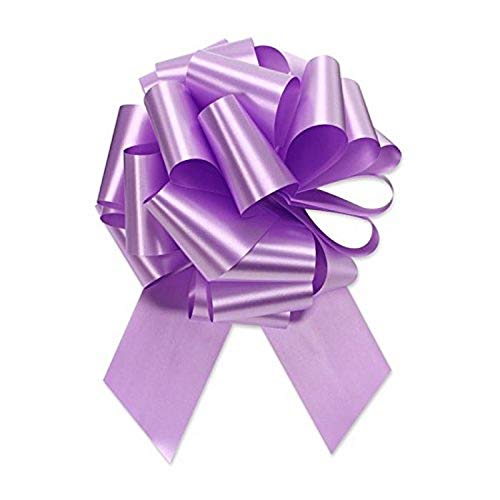 Berwick Offray 7/8'' Wide Ribbon Pull Bow, 4'' Diameter with 18 Loops, Lavender Purple