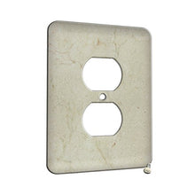Load image into Gallery viewer, Marble Crema Marfil Pattern on Metal Wall Plate - 1 Gang Duplex AC

