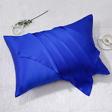 Load image into Gallery viewer, MEILIS 100% Pure Silk Satin Pillowcase for Baby Travel Sized Pillows,Hypoallergenic Pillow Shams Cover ,Royal Blue Kids Pillow Slip
