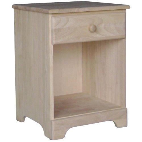 International Concepts Night Stand with One Drawer, Unfinished