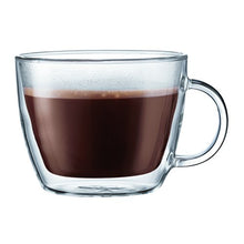 Load image into Gallery viewer, Bodum Bistro 2 Piece double wall 0.45 L 15 oz Cafe Latte Cup, Clear
