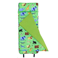 Wildkin Original Nap Mat with Pillow for Toddler Boys and Girls, Measures 50 x 20 x 1.5 Inches, Ideal for Daycare and Preschool, Mom's Choice Award Winner, BPA-Free, Olive Kids (Wild Animals)