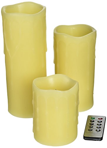 Melrose International, LLC Simplux LED Remote Dripping Candle (Set of 3), 3 Piece
