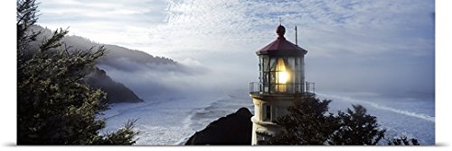 GREATBIGCANVAS Entitled Lighthouse on a Hill, Heceta Head Lighthouse, Heceta Head, Lane County, Oregon, Poster Print, 90