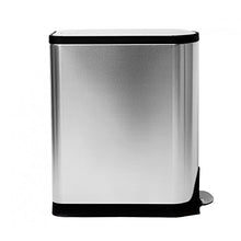 Load image into Gallery viewer, simplehuman 45 Liter / 11.9 Gallon Stainless Steel Butterfly Lid Kitchen Step Trash Can, Brushed Stainless Steel
