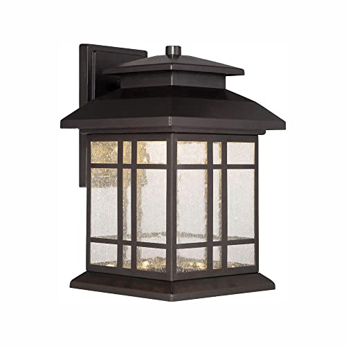 Designers Fountain Piedmont 10.25in H Outdoor LED Wall Lantern Sconce, 3000K Soft White, Oil Rubbed Bronze, LED33421-ORB