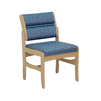 Wooden Mallet DW4-1 Valley Armless Guest Chair, Medium Oak/Watercolor Rose