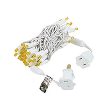 Load image into Gallery viewer, Novelty Lights Amber LED Christmas String Lights - UL Listed Indoor/Outdoor Light Set w/ 50 Mini Bulbs for Christmas Tree, Patio, Wedding Decor, and More - (White Wire, 11&#39; Long)
