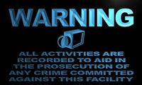 Warning All Activities are Recorded LED Sign Neon Light Sign Display m752-b(c)