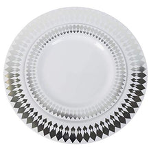 Load image into Gallery viewer, 10.25in. Silver Brilliance Design Premium Plastic Wedding Plates (40 Pack) China-Like
