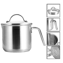 Load image into Gallery viewer, 1.5 Quart Stainless Steel Saucepan With Pour Spout, Fosslang Saucepan with Glass Lid, 6 Cups Burner Pot With Spout - for Boiling Milk, Sauce, Gravies, Pasta, Noodles
