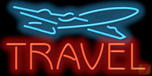 Load image into Gallery viewer, Travel with Plane Neon Sign
